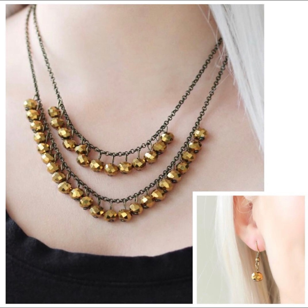 Brass necklace.